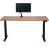 YOUP03 elektrisch zit-sta bureau 200×100 cm cognac walnoten zwart met Bluetooth