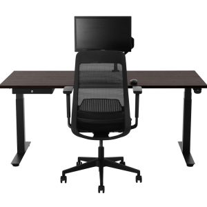 YOUP03 elektrisch zit-sta bureau 120×80 cm donker sepia zwart met Bluetooth - Afbeelding 2
