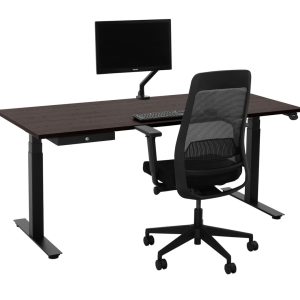 YOUP03 elektrisch zit-sta bureau 120×80 cm donker sepia zwart met Bluetooth - Afbeelding 3