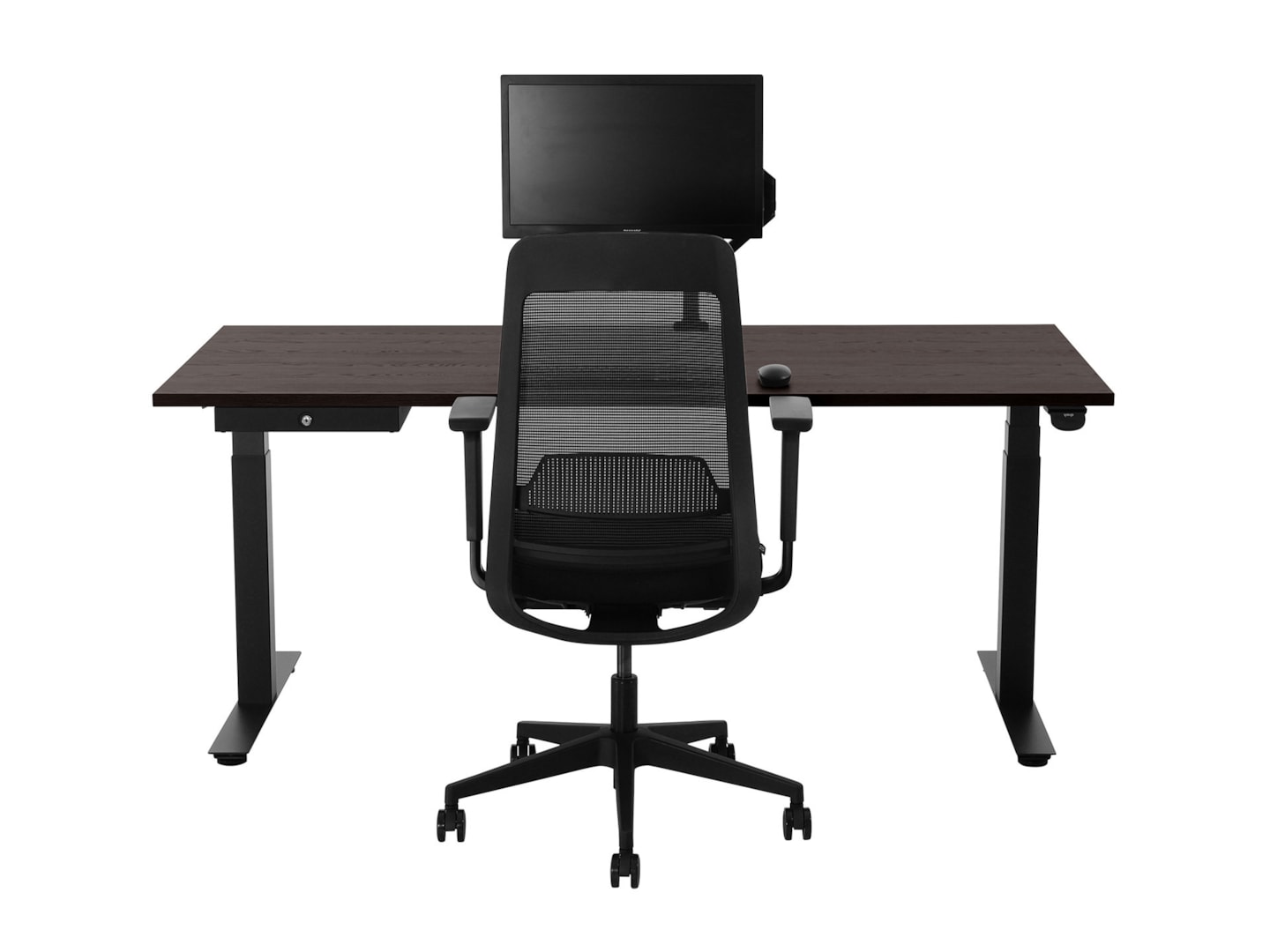 YOUP03 elektrisch zit-sta bureau 160×80 cm donker sepia zwart met Bluetooth - Afbeelding 2