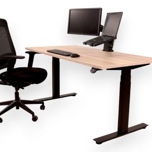 YOUP03 elektrisch zit-sta bureau 160×80 cm Scandinavisch eiken zwart met Bluetooth