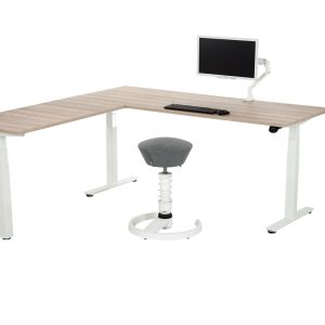 YOUP04 elektrisch zit-sta hoekbureau 200×180 cm scandinavisch eiken wit