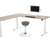 YOUP04 elektrisch zit-sta hoekbureau 200×160 cm scandinavisch eiken wit
