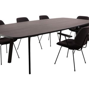 MAYA ovale vergadertafel 320×120 cm volledig zwart