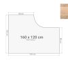 Los hoekbureaublad 160×120 cm scandinavisch eiken
