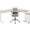 TUBE hoekbureau met ronde binnenhoek 240×160 cm scandinavisch eiken wit