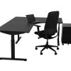 TUBE hoekbureau met ronde binnenhoek 240×160 cm volledig zwart