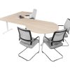 TUBE hoekbureau met vergaderstuk 240×160 cm scandinavisch eiken wit