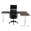 TUBE instelbaar hoekbureau 200×180 cm donker sepia wit