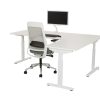 TUBE instelbaar hoekbureau 200×220 cm volledig wit