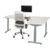 TUBE instelbaar hoekbureau 200×200 cm wit zilvergrijs