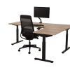 TUBE instelbaar hoekbureau 200×200 cm eiken zwart