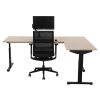 TUBE instelbaar hoekbureau 160×160 cm scandinavisch eiken zwart