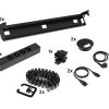 Kabelset voor duobureau – 2×4 stopcontacten + doorvoer + kabelslang – zwart