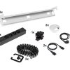 Kabelset voor duobureau – 2×4 stopcontacten + doorvoer + kabelslang – wit