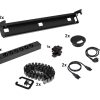 Kabelset voor duobureau – 2×6 stopcontacten + doorvoer + kabelslang – zwart