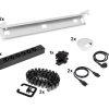 Kabelset voor duobureau – 2×6 stopcontacten + doorvoer + kabelslang – wit