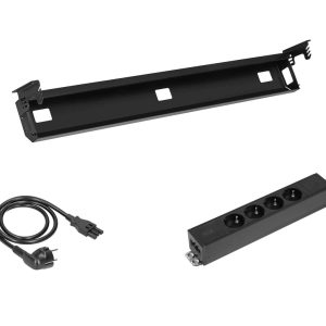 Kabelset voor zit-sta bureau – 4 stopcontacten – zwart