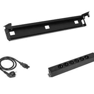 Kabelset voor zit-sta bureau – 6 stopcontacten – zwart