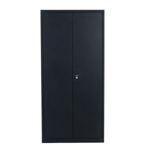 OPBE zwarte draaideurkast 92×42×195 cm met 4 legborden