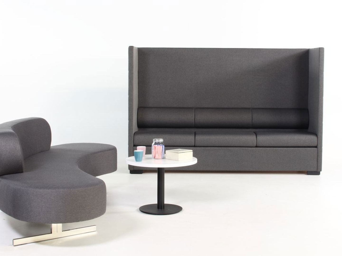 FLEX ontvangstbank 252×117×72 cm – stof naar keuze - Afbeelding 3
