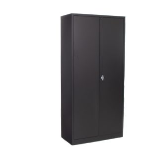 OPBE zwarte draaideurkast 80×38×180 cm met 4 legborden