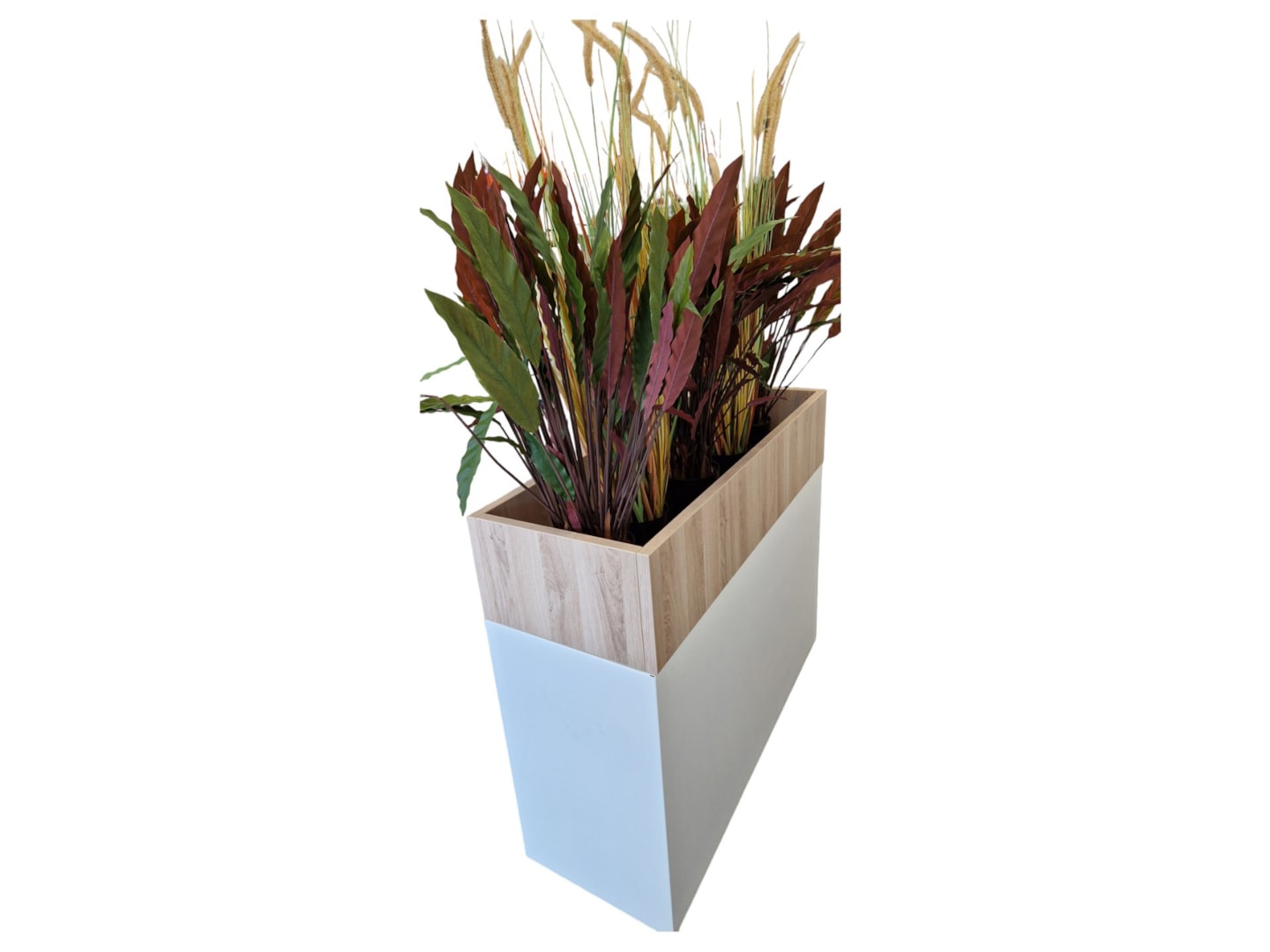 WOOD08 plantenbak voor roldeurkast 120×43×25 cm scandinavisch eiken - Afbeelding 5