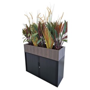 WOOD08 plantenbak voor roldeurkast 120×43×25 cm donker sepia - Afbeelding 4
