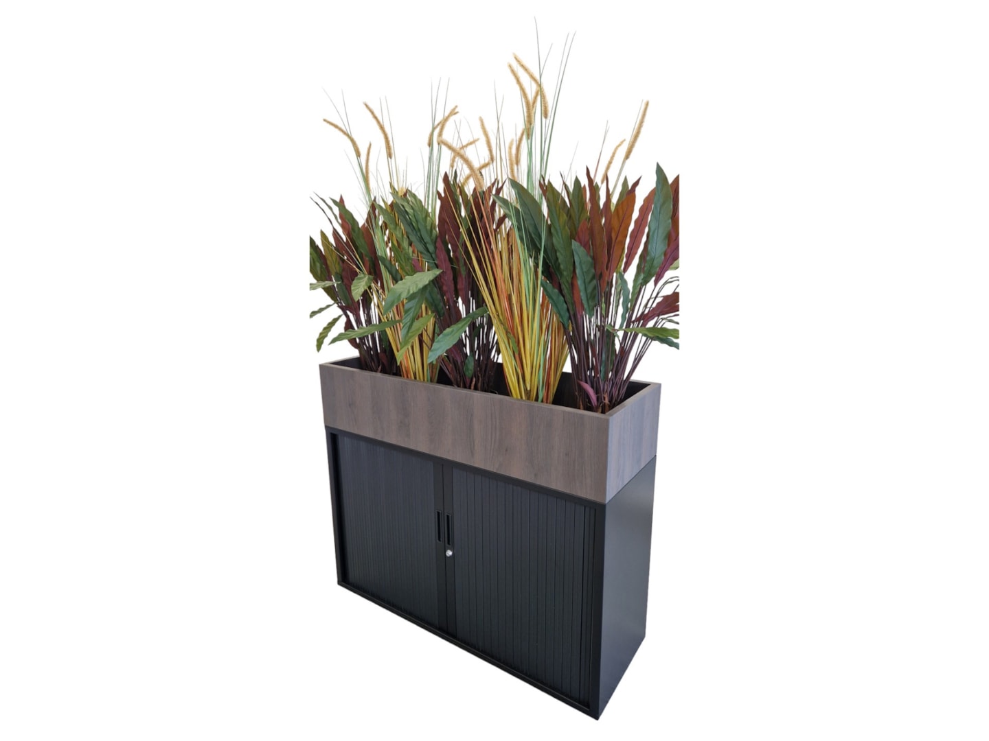 WOOD08 plantenbak voor roldeurkast 120×43×25 cm donker sepia - Afbeelding 4