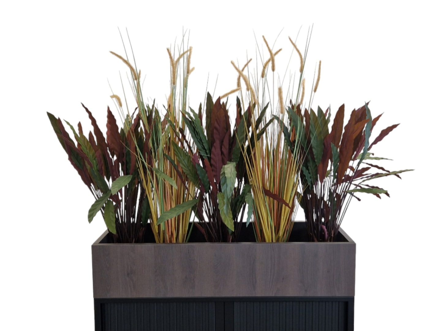 WOOD08 plantenbak voor roldeurkast 120×43×25 cm donker sepia