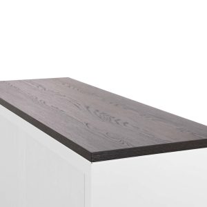STOR roldeurkast 120×43×107,5 cm wit met topblad donker sepia - Afbeelding 2