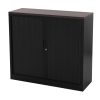 STOR roldeurkast 120×43×107,5 cm zwart met topblad donker sepia
