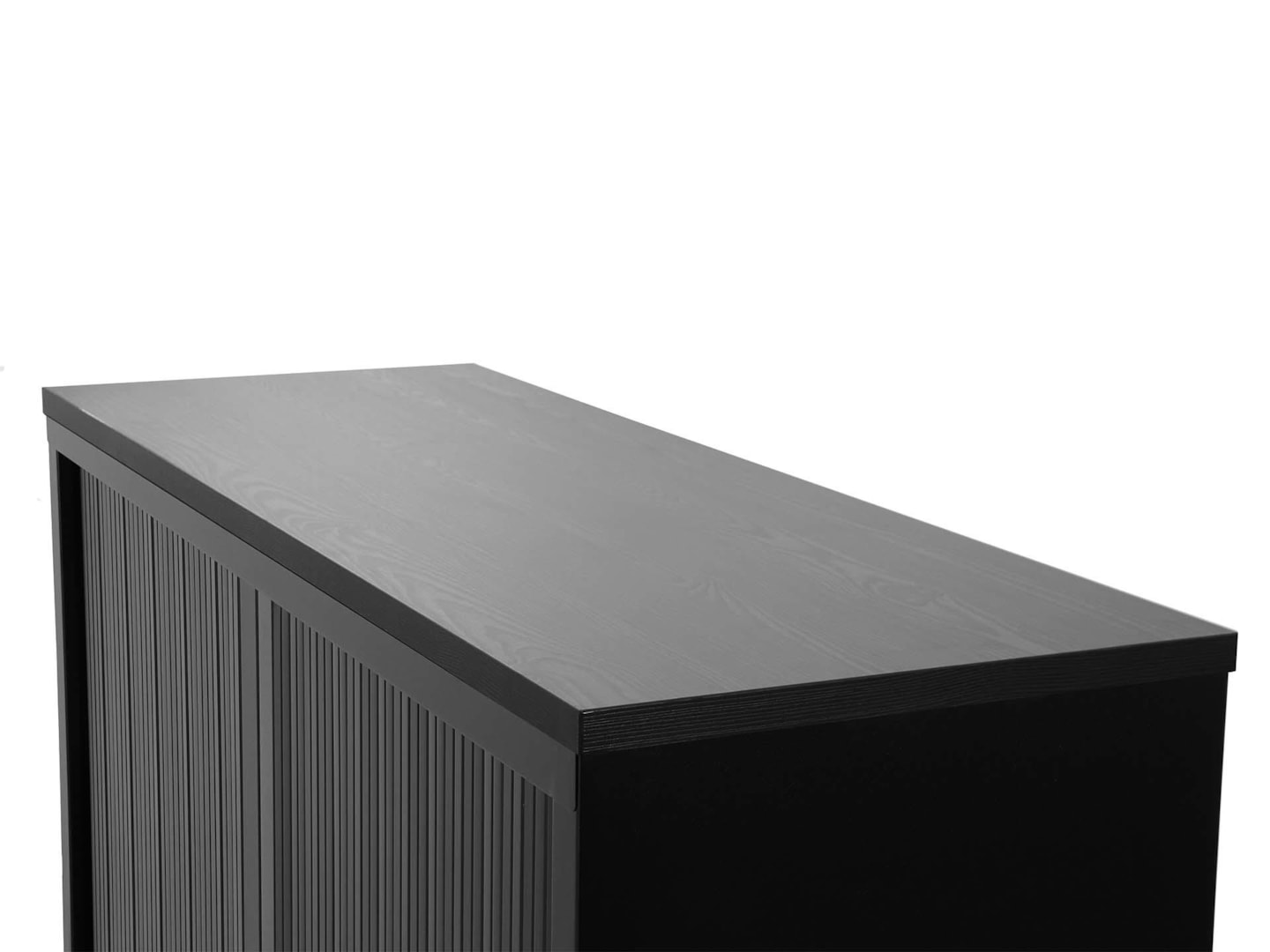 STOR roldeurkast 120×43×137,5 cm zwart met topblad zwart - Afbeelding 2