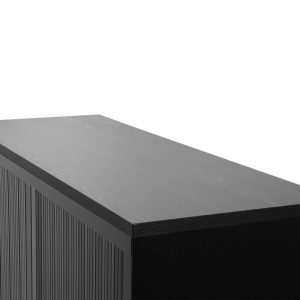 STOR roldeurkast 120×43×107,5 cm zwart met topblad zwart - Afbeelding 2