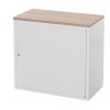 STOR roldeurkast 80×43×75 cm wit met topblad scandinavisch eiken