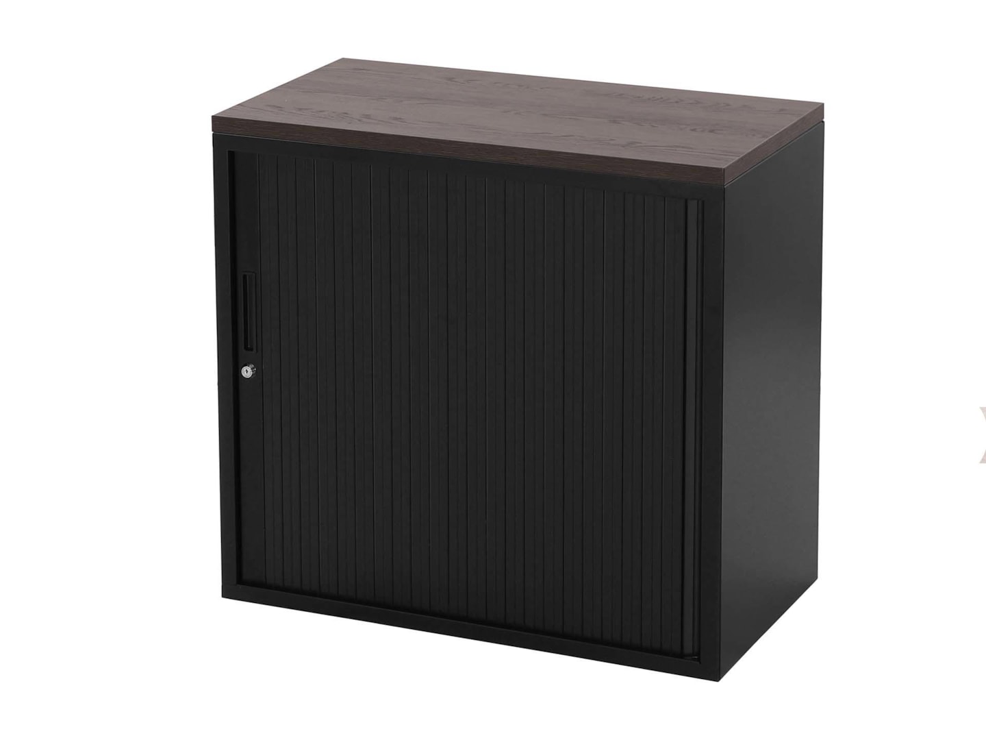 STOR roldeurkast 80×43×75 cm zwart met topblad donker sepia