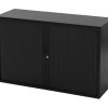STOR roldeurkast 120×43×75 cm zwart met topblad zwart