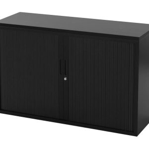 STOR roldeurkast 120×43×75 cm zwart met topblad zwart