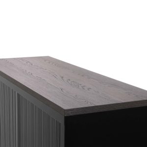 STOR roldeurkast 120×43×75 cm zwart met topblad donker sepia - Afbeelding 2