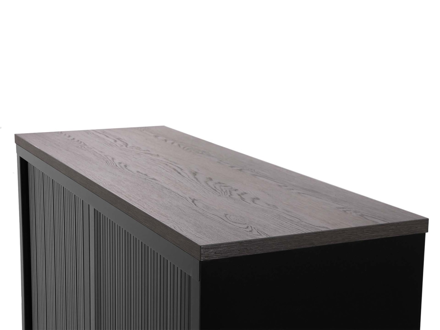 STOR roldeurkast 120×43×75 cm zwart met topblad donker sepia - Afbeelding 2