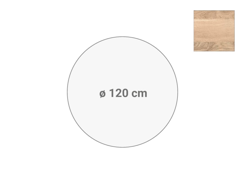Los rond tafelblad Ø120 cm scandinavisch eiken