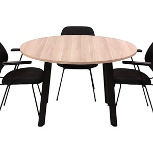 MAYA ronde vergadertafel Ø120 cm Scandinavisch eiken zwart