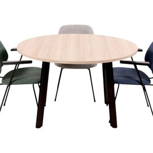 MAYA ronde vergadertafel Ø120 cm Scandinavisch eiken zwart - Afbeelding 2