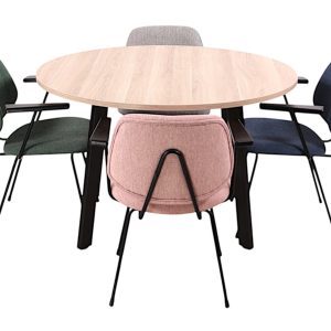MAYA ronde vergadertafel Ø120 cm Scandinavisch eiken zwart - Afbeelding 3