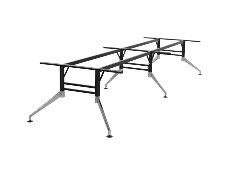 SIGN vergadertafelframe voor blad 440×140 cm – zwart chroom