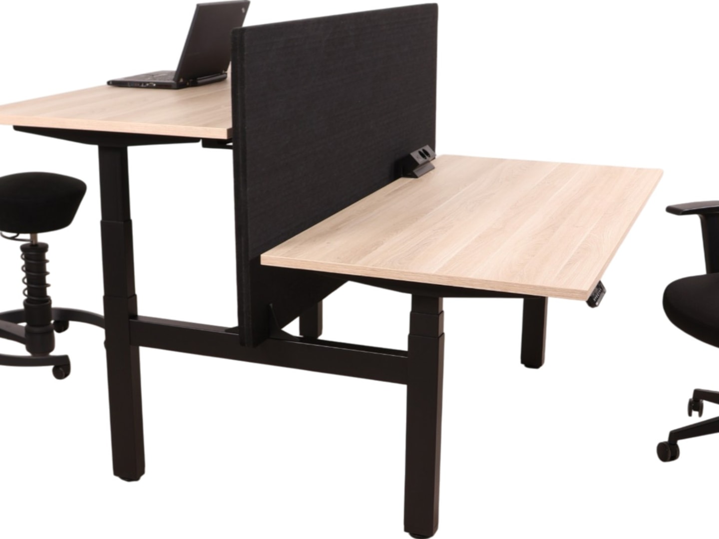 STIL03 akoestische tussenwand duobureau 180×80 cm zwart