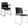 Join stapelbare zaalstoel met armleggers – zwart/chroom
