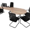 TUBE bureau met vergaderstuk 320×80–Ø120 cm eiken zwart