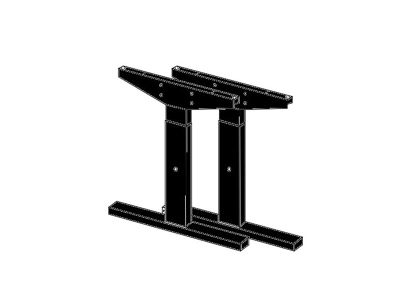 TUBE instelbaar vergadertafelframe voor blad 320×120 cm – zwart