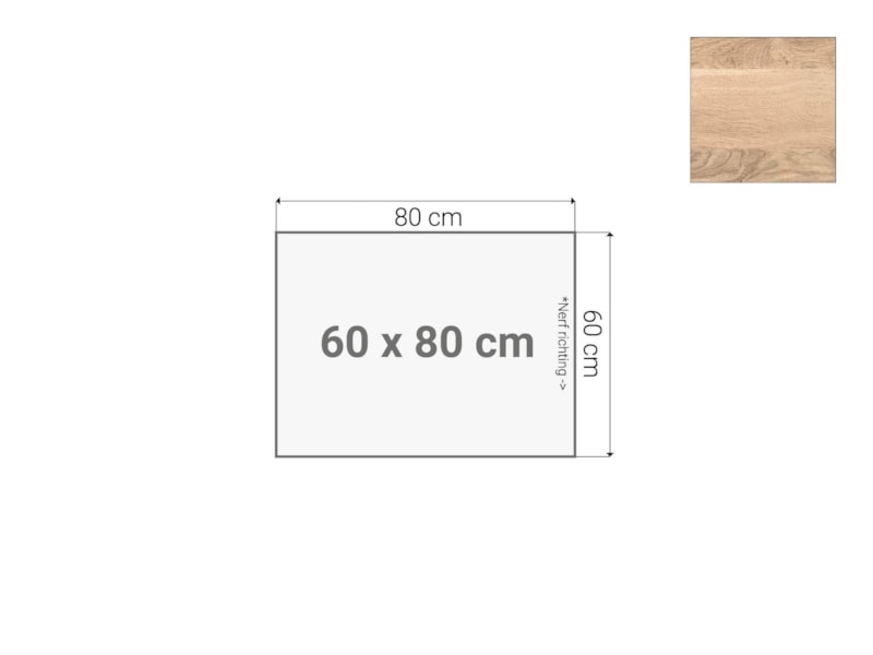 Los tafelblad 60×80 cm scandinavisch eiken